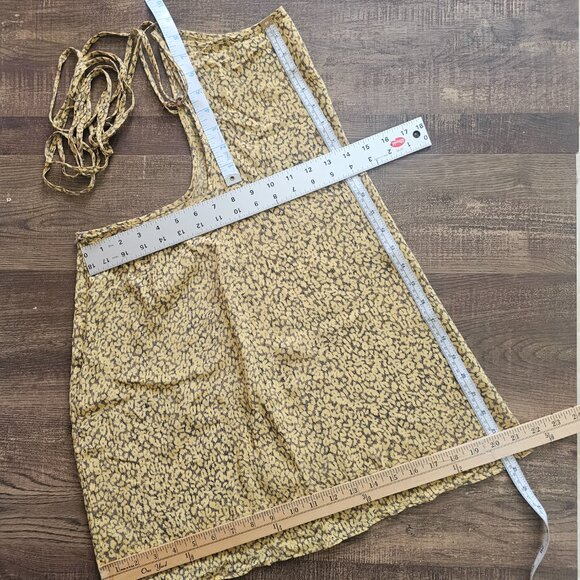 Anemone The KM Tie Leopard Print Cupro Mini Dress, M, Yellow - Picture 7 of 11